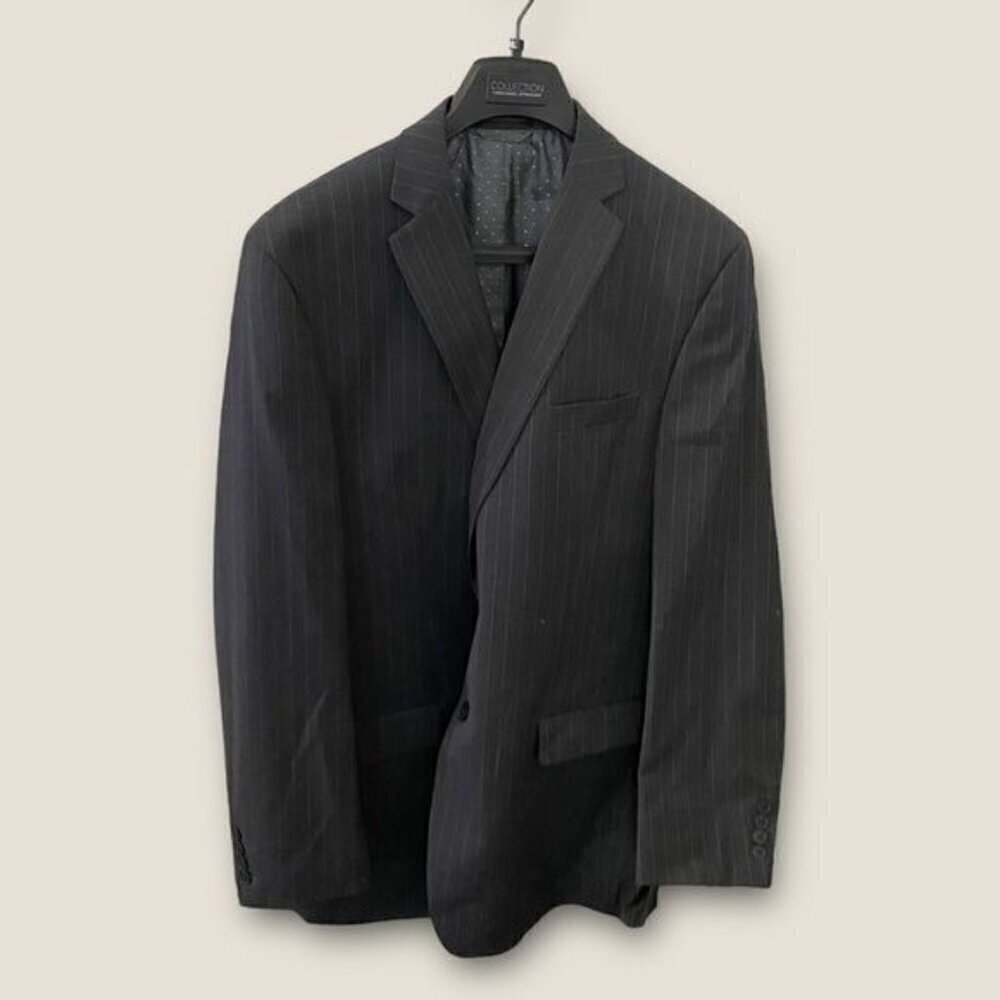 Collection by Michael Strahan Striped Blazer Gray 46L